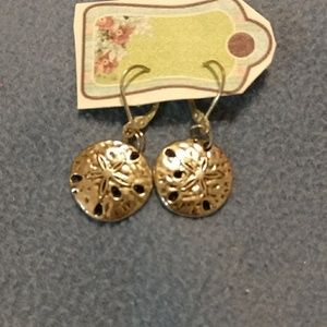 Tibetan silver sand dollar earrings